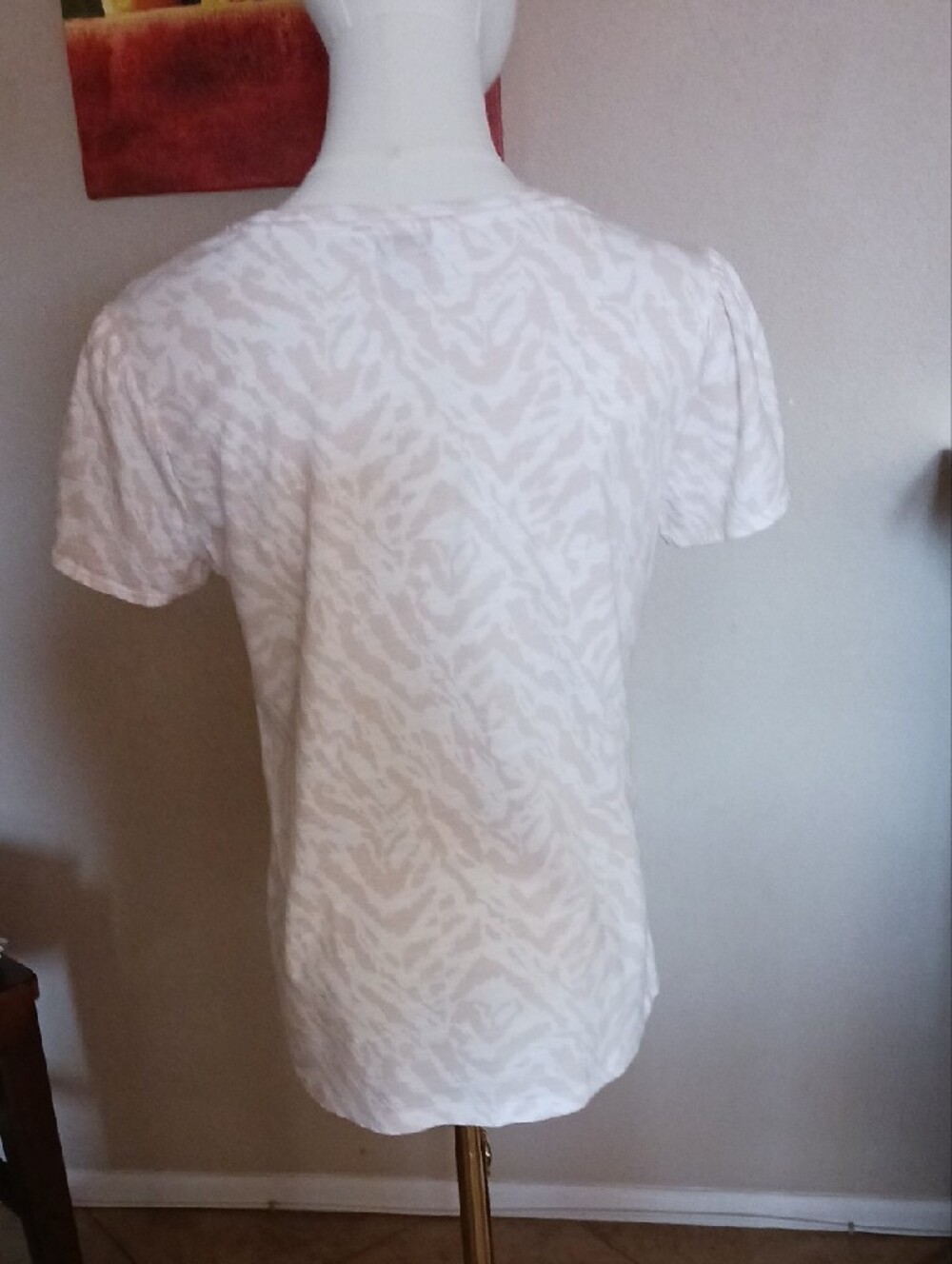 Nine West Pale Pink Patterned Short Sleeve Tee - Picture 7 of 13